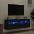 Muebles de TV de pared con luces LED 2 uds negro 60x30x40