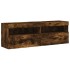 Muebles TV de pared luces LED 2 uds roble ahumado 60x30x40