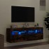 Muebles TV de pared luces LED 2 uds roble ahumado 60x30x40