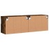 Muebles TV de pared luces LED 2 uds roble ahumado 60x30x40