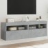 Muebles TV de pared luces LED 2 uds gris hormigón 60x30x40