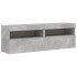 Muebles TV de pared luces LED 2 uds gris hormigón 60x30x40