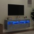 Muebles TV de pared luces LED 2 uds gris hormigón 60x30x40