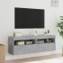 Muebles TV de pared luces LED 2 uds gris hormigón 60x30x40