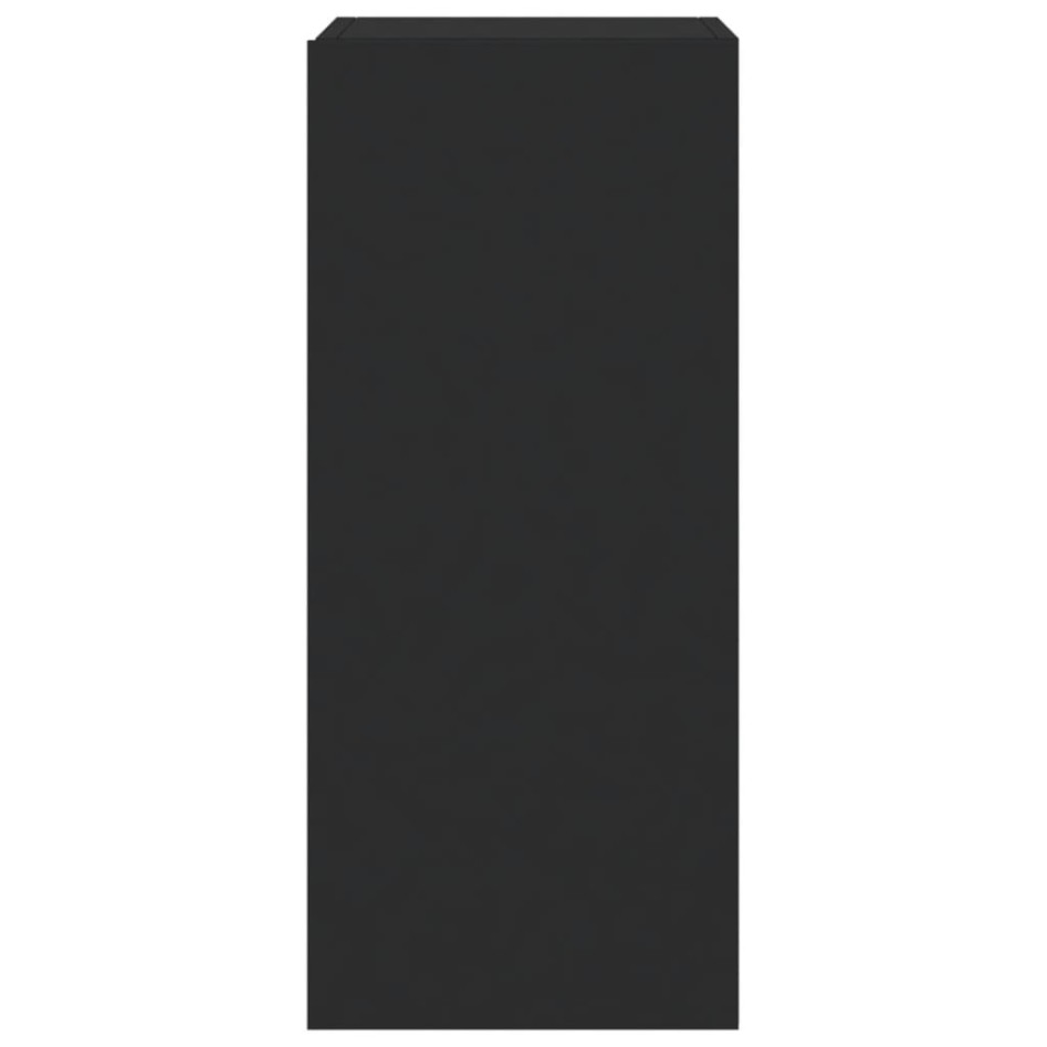 Muebles de TV de pared con luces LED 2 uds negro 30,5x35x70