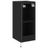 Muebles de TV de pared con luces LED 2 uds negro 30,5x35x70