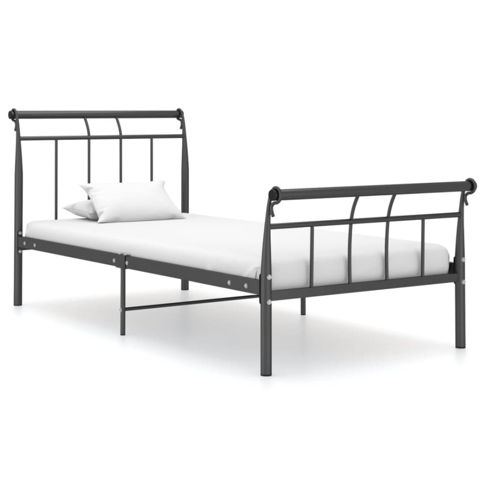 Estructura de cama de metal negra 90x200