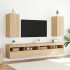 Muebles de TV pared luces LED 2 uds roble Sonoma 30,5x35x70