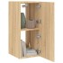 Muebles de TV pared luces LED 2 uds roble Sonoma 30,5x35x70