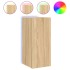 Muebles de TV pared luces LED 2 uds roble Sonoma 30,5x35x70