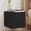 Muebles de TV de pared con luces LED 2 uds negro 30,5x35x30 cm