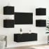 Muebles de TV de pared con luces LED 2 uds negro 30,5x35x30