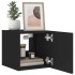 Muebles de TV de pared con luces LED 2 uds negro 30,5x35x30