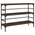 Mesa consola madera de ingeniería marrón roble 100x32x75