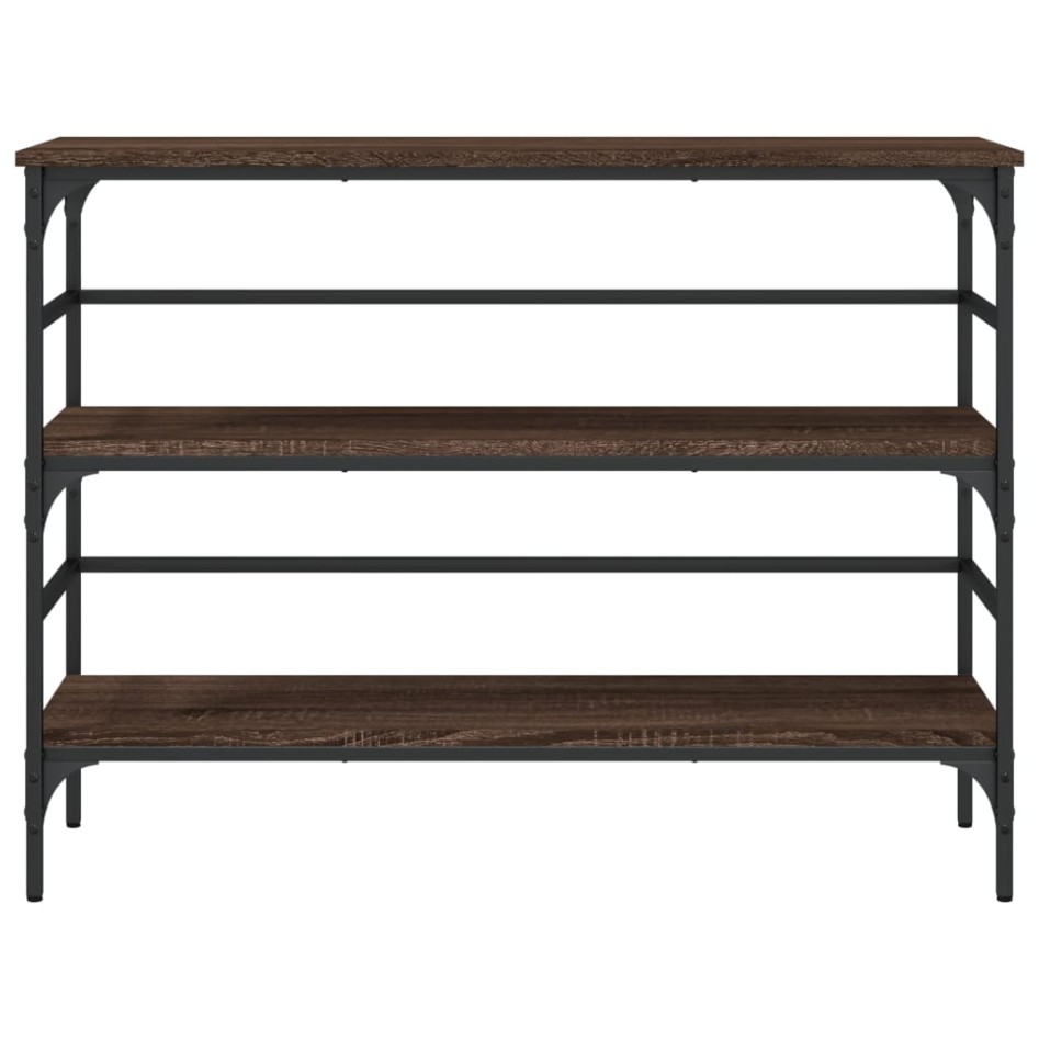 Mesa consola madera de ingeniería marrón roble 100x32x75