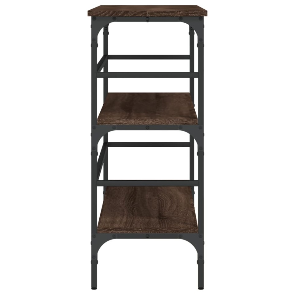 Mesa consola madera de ingeniería marrón roble 100x32x75