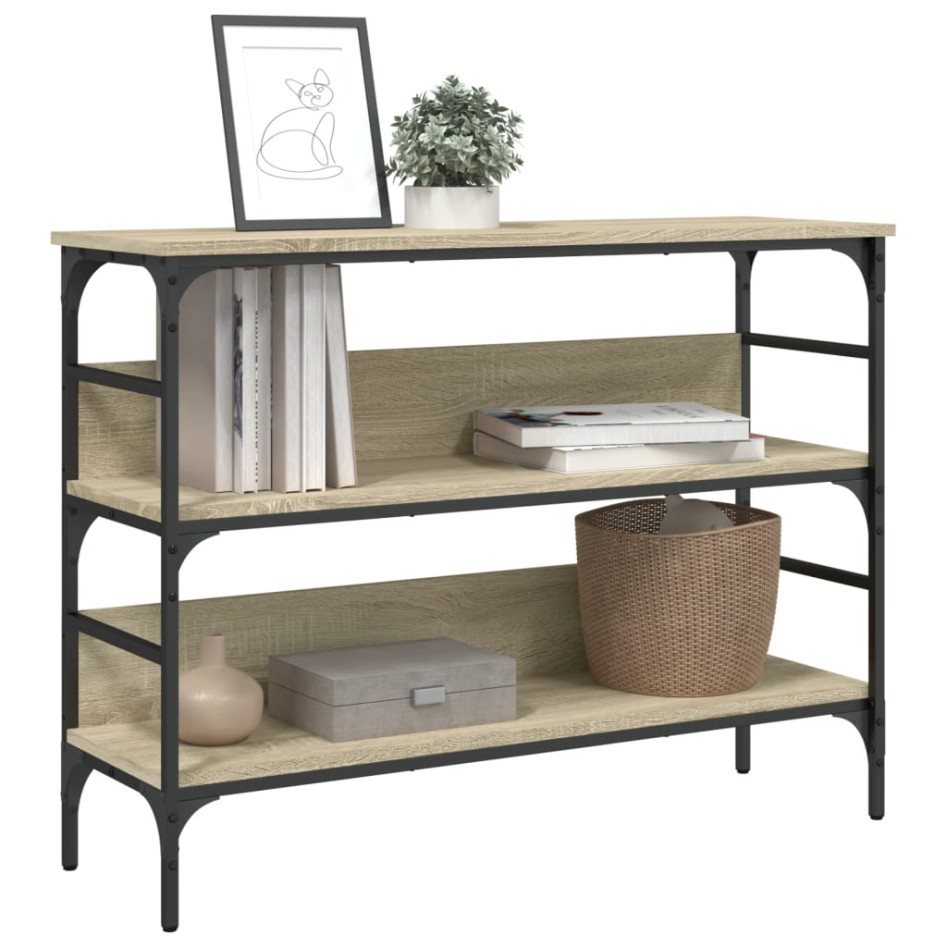 Mesa consola madera de ingeniería roble Sonoma 100x32x75