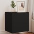 Muebles de TV de pared con luces LED 2 uds negro 40,5x35x40