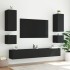 Muebles de TV de pared con luces LED 2 uds negro 40,5x35x40