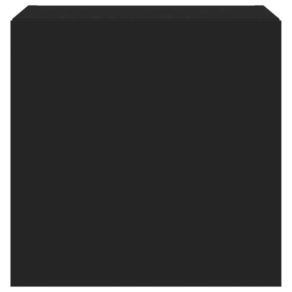 Muebles de TV de pared con luces LED 2 uds negro 40,5x35x40