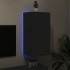 Mueble de TV de pared con luces LED negro 40,5x35x80