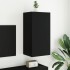 Mueble de TV de pared con luces LED negro 40,5x35x80