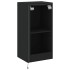 Mueble de TV de pared con luces LED negro 40,5x35x80