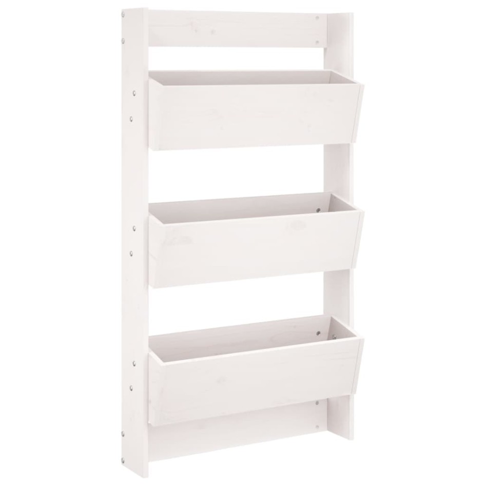 Jardinera de pared 3 niveles madera pino blanco 60x18,5x110