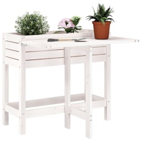 Jardinera con tapa plegable madera maciza de pino
