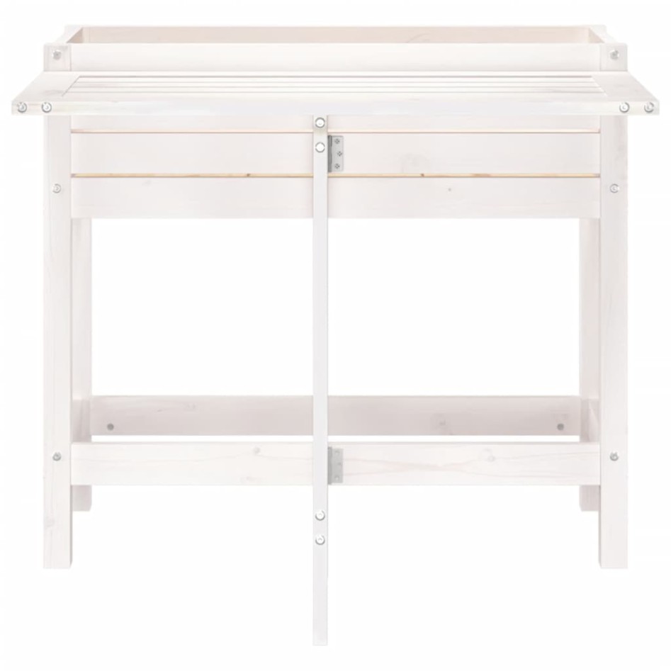 Jardinera con tapa plegable madera maciza de pino