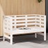 Banco de jardín madera maciza de pino blanco 111,5x53x71