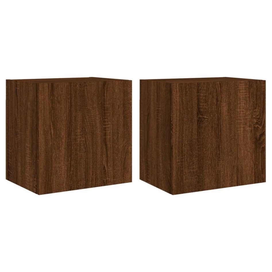 Muebles de TV de pared 2 uds madera marrón roble 40,5x30x40