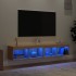 Muebles de TV con luces LED 2 uds roble Sonoma 80x30x30