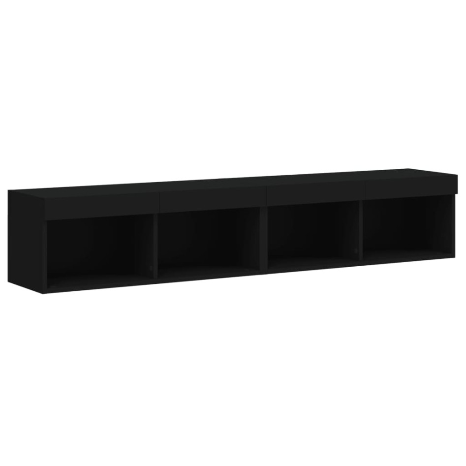 Muebles de TV con luces LED 2 uds negro 80x30x30