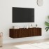 Muebles de TV de pared luces LED 2 uds marrón roble 60x35x31