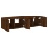 Muebles de TV de pared luces LED 2 uds marrón roble 60x35x31
