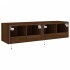 Muebles de TV de pared luces LED 2 uds marrón roble 60x35x31