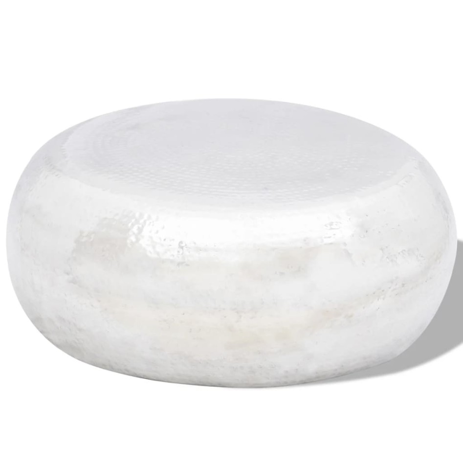 Mesa de centro redonda de aluminio martillado