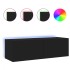 Mueble de TV de pared con luces LED negro 100x35x31