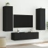 Muebles de TV de pared con luces LED 2 uds negro 60x35x41