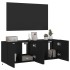 Muebles de TV de pared con luces LED 2 uds negro 60x35x41
