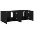 Muebles de TV de pared con luces LED 2 uds negro 60x35x41