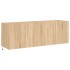 Muebles de TV de pared luces LED 2 uds roble Sonoma 60x35x41