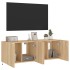 Muebles de TV de pared luces LED 2 uds roble Sonoma 60x35x41
