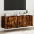 Muebles TV de pared luces LED 2 uds roble ahumado 60x35x41