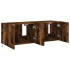 Muebles TV de pared luces LED 2 uds roble ahumado 60x35x41