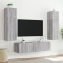 Muebles TV de pared con luces LED 2 uds gris Sonoma 60x35x41