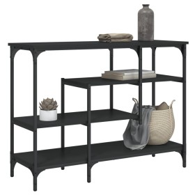 Mesa consola con estantes negro 100x35x75
