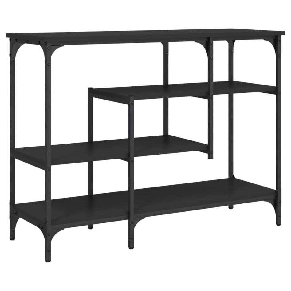 Mesa consola con estantes negro 100x35x75