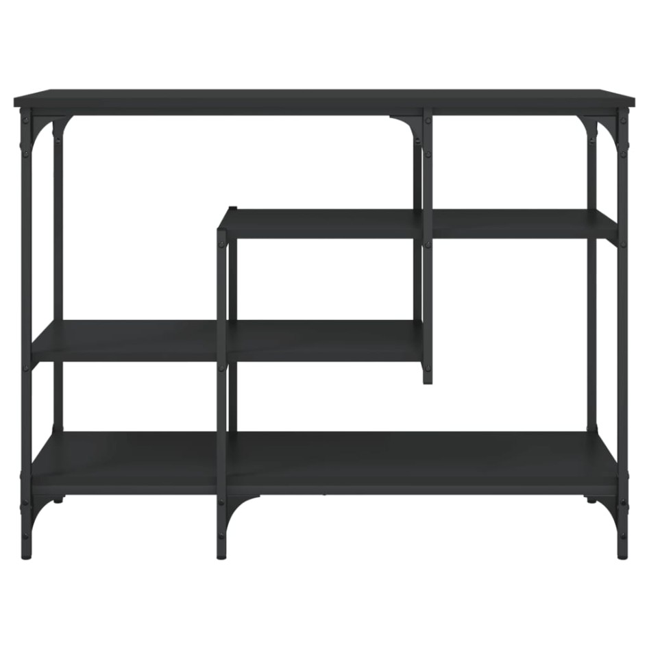 Mesa consola con estantes negro 100x35x75